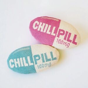 Chill Pill Decorative Blue Pillow